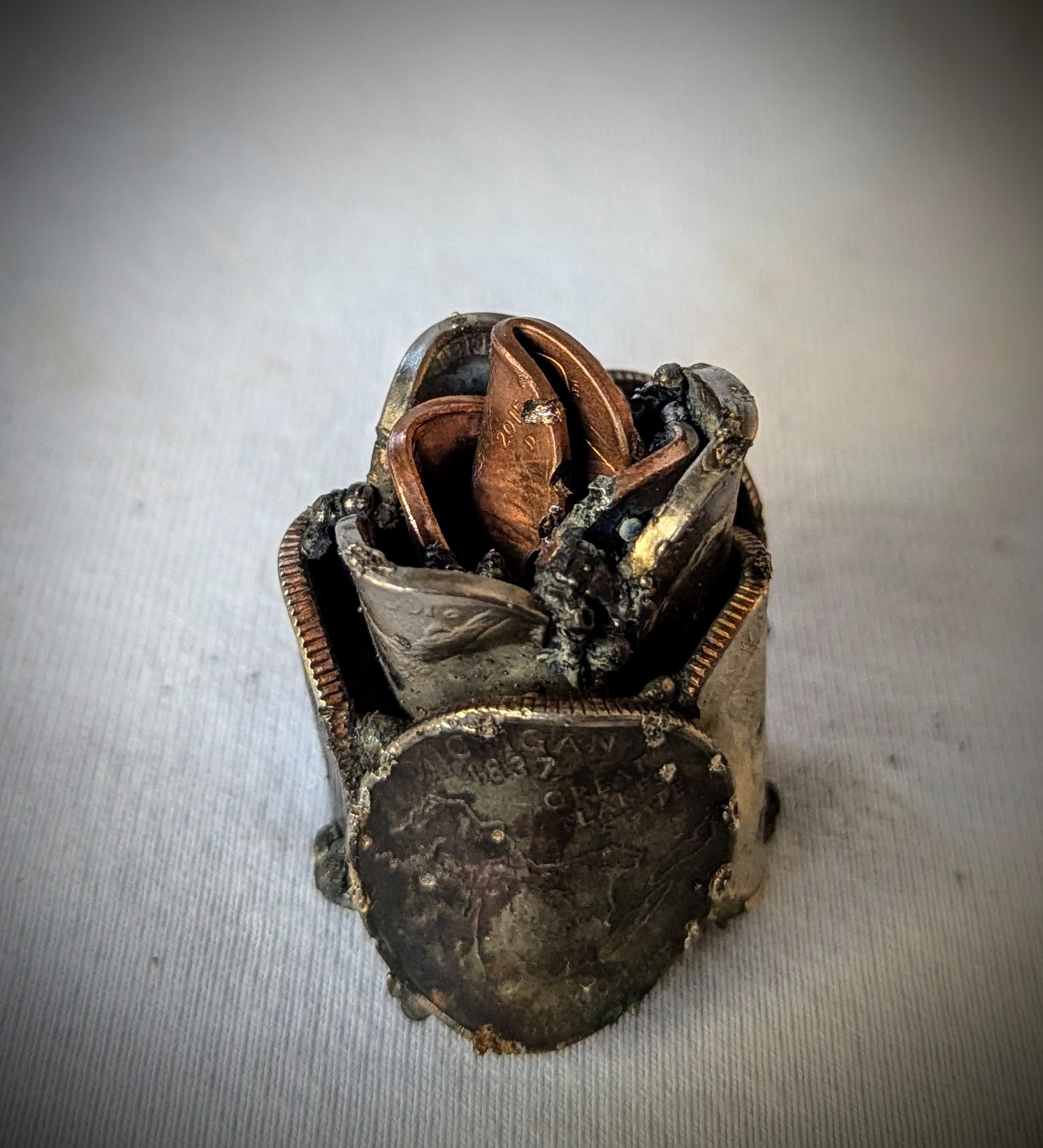 Rose made of coins